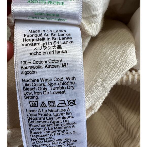 J. Crew Off White Wide Leg Corduroy Pants, Size I OT (12 Tall) Measured - Picture 4 of 8